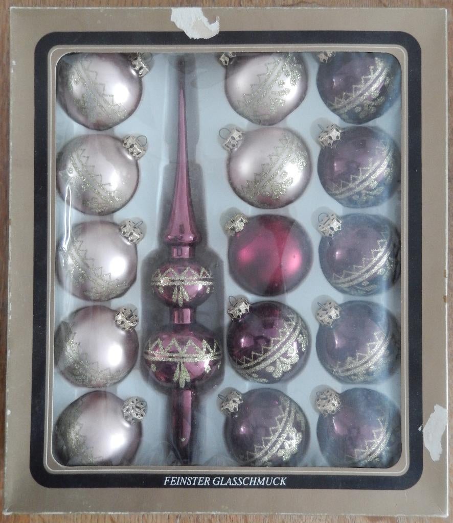 Feinster Glasschmuck vintage - retro kerstballen met piek, Diversen, Kerst, Ophalen of Verzenden, Zo goed als nieuw