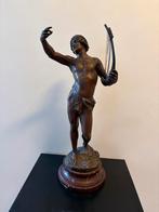 Antiek bronzen beeld "David devant Saul" van Georges Barreau, Ophalen of Verzenden