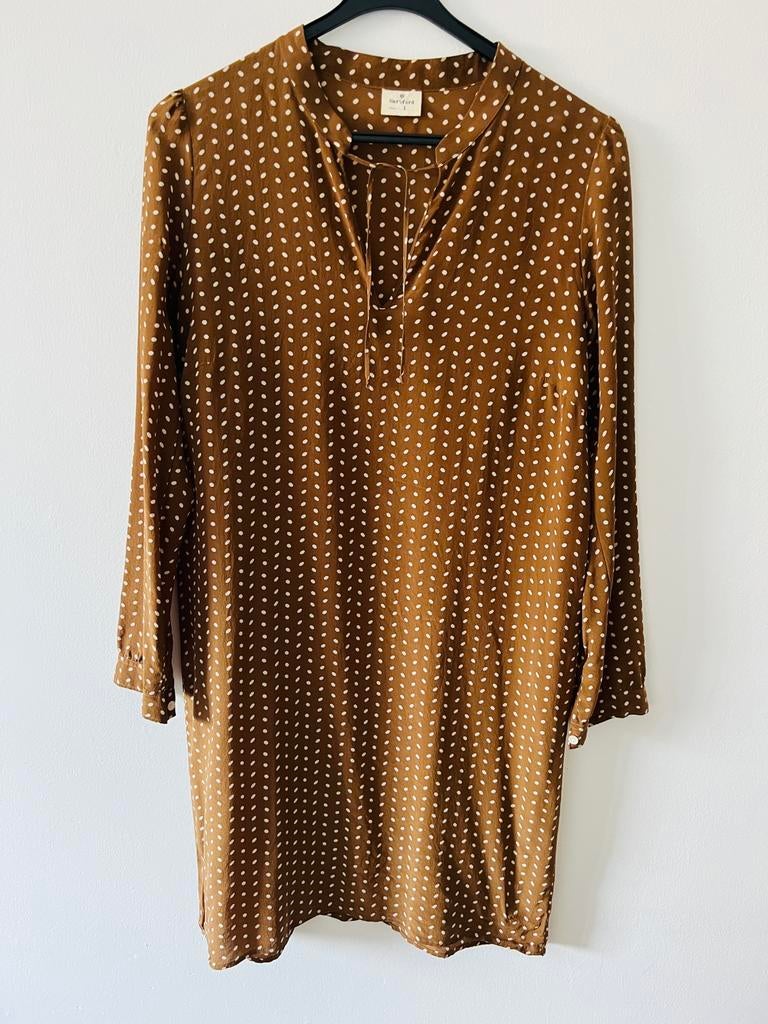 Hartford zijde jurk s, Ophalen of Verzenden, Zo goed als nieuw, Maat 38/40 (M), Bruin