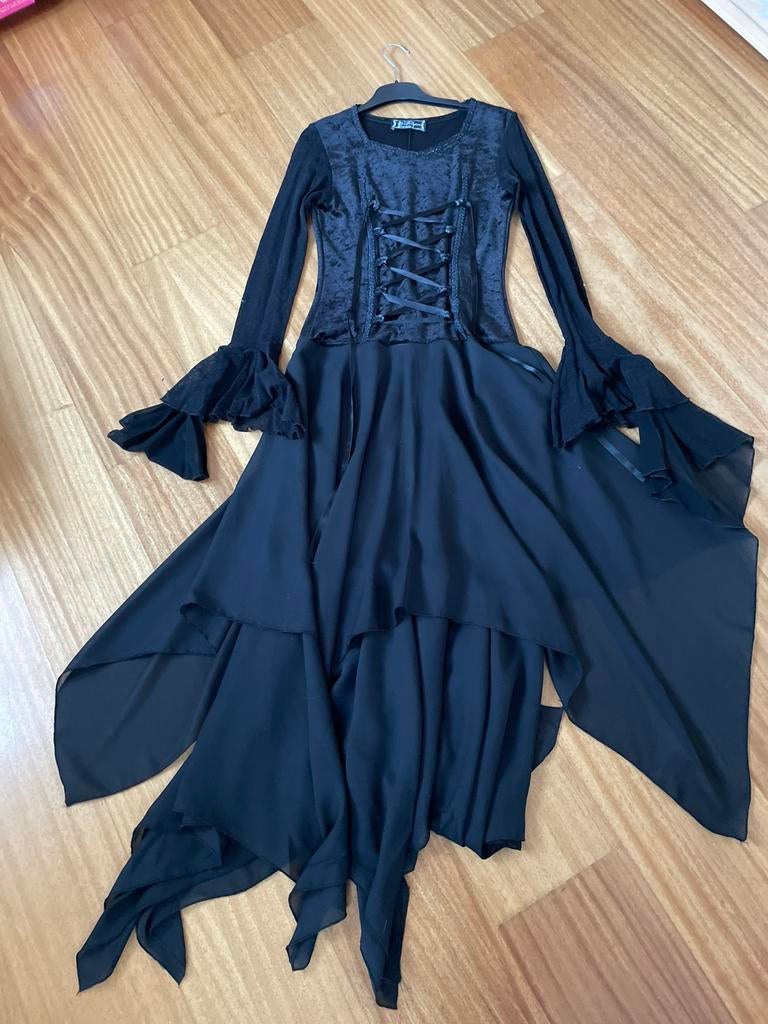 Lange gothic fantasy jurk, Kleding | Dames, Ophalen of Verzenden, Zo goed als nieuw, Carnaval