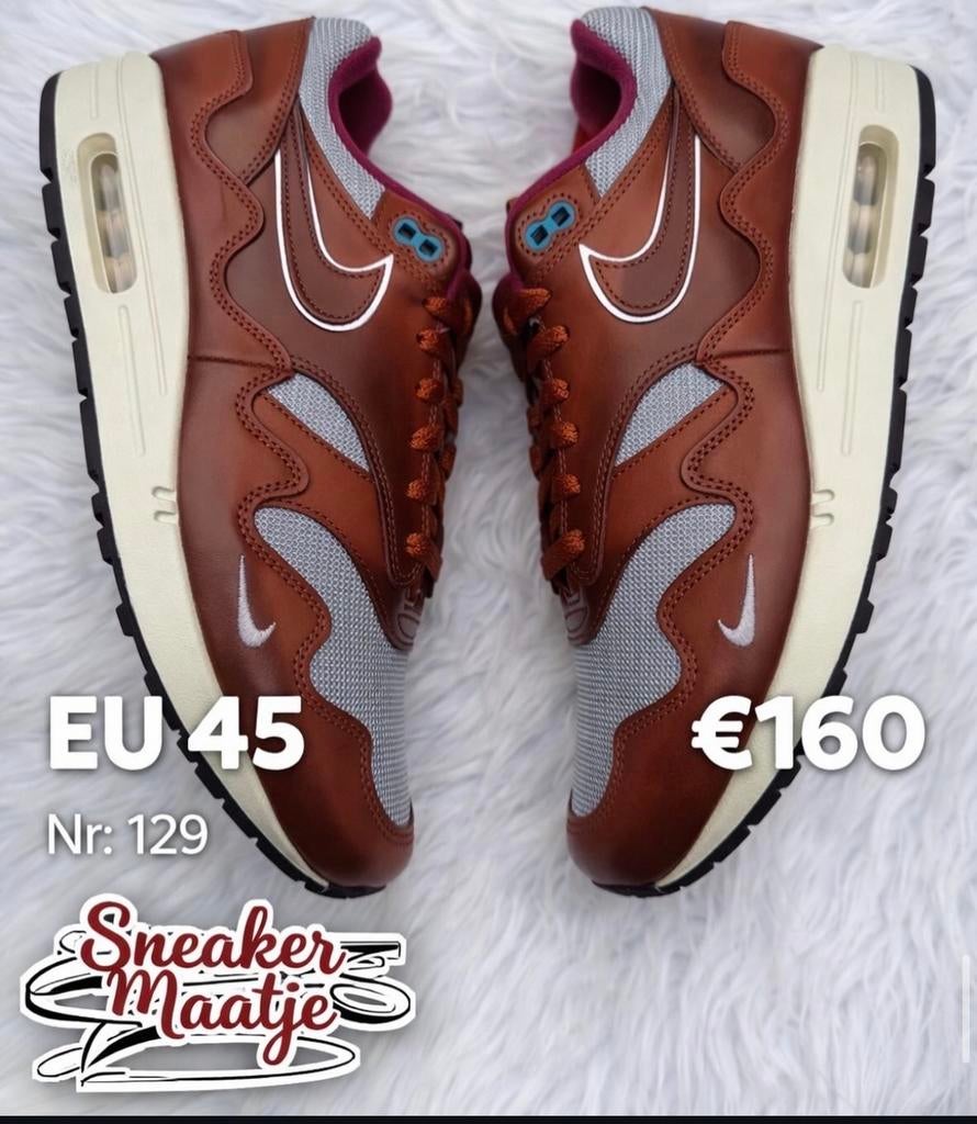Nieuwe Nike Air Max 1 Patta Wave Dark Russet - Maat 45, Ophalen of Verzenden, Nieuw, Bruin, Sneakers of Gympen