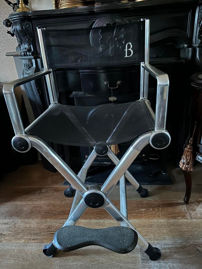 Professionele Visagie/Make-up stoel opvouwbaar, rvs. IGS!, Ophalen, Zo goed als nieuw, Zwart, Toebehoren