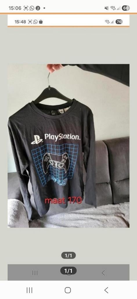PlayStation T-shirt maat 170 €5, Ophalen of Verzenden, Jongen, Shirt of Longsleeve