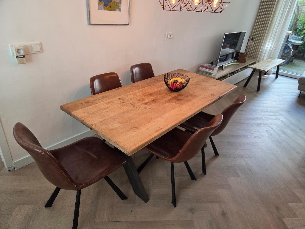 Goossens eetkamerstoelen, Huis en Inrichting, Ophalen, Gebruikt, Bruin, Vijf, Zes of meer stoelen