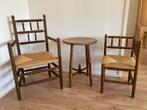 Vintage tafel/plantentafel met 2 stoelen, Ophalen, Minder dan 55 cm, Gebruikt, Rond