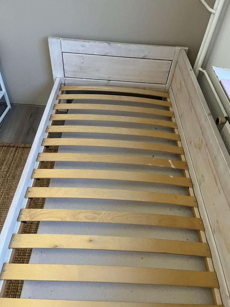 Eenpersoonsbed 90x200cm met lattenbodem, Huis en Inrichting, Slaapkamer | Bedden, Ophalen, Gebruikt, 90 cm, Eenpersoons