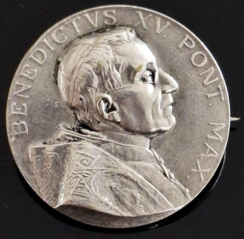 Vaticaan Speld Penning Paus Benedictus XV (1914-1922), Postzegels en Munten, Ophalen of Verzenden, Overige materialen, Buitenland