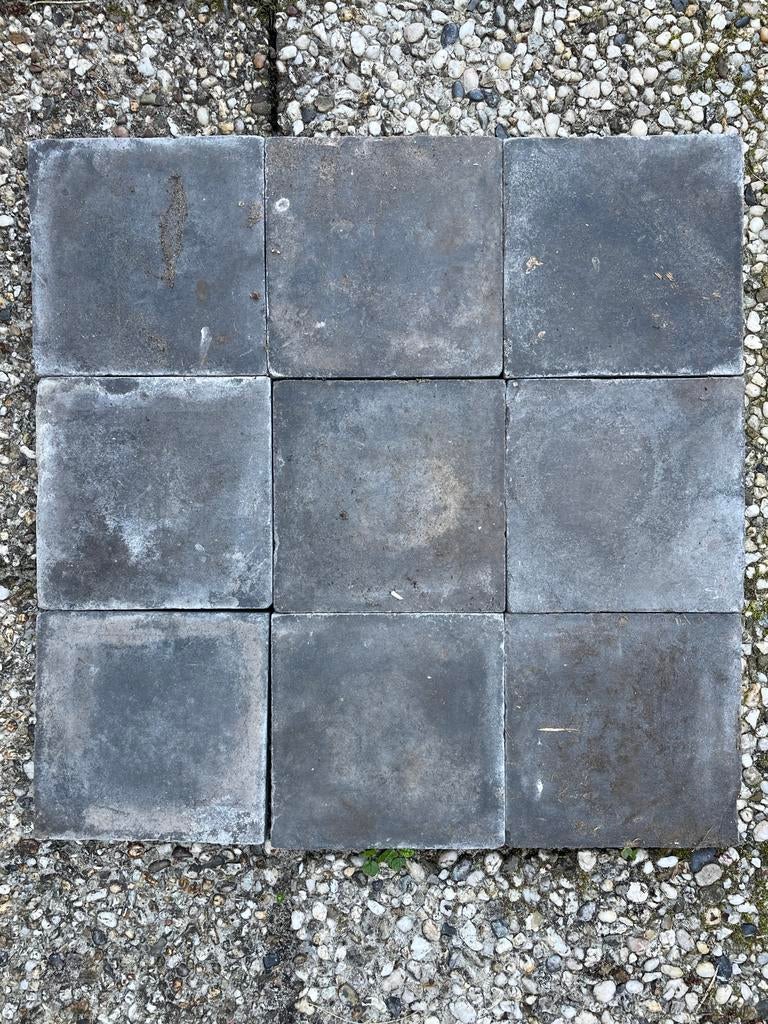 Oude tegels, antraciet-grijs 35 st 16x16 cm, Doe-het-zelf en Verbouw, Tegels, Ophalen, Gebruikt, Minder dan 5 m², 20 tot 40 cm