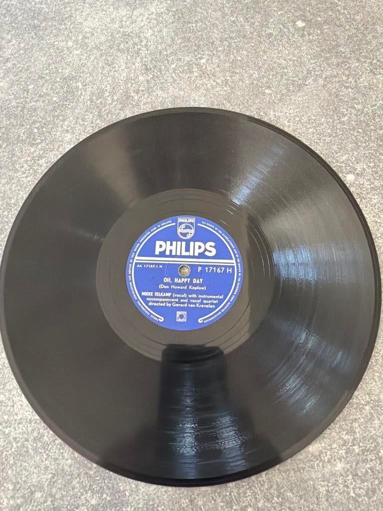 Mieke Telkamp - Oh, Happy Day (Philips 7 inch vinyl), Cd's en Dvd's, Vinyl | Pop, Ophalen, 1960 - 1969, Gebruikt, 7 inch