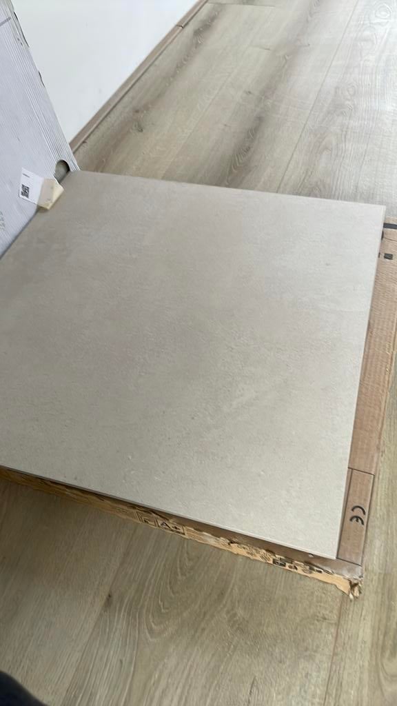 Creme tegels 60x60, Ophalen, Zo goed als nieuw, Minder dan 5 m², Vloertegels