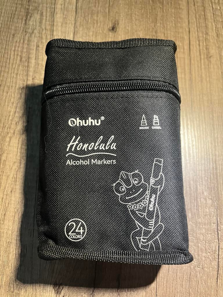 Ohuhu Honolulu Alcohol Markers 24 kleuren, Hobby en Vrije tijd, Tekenen, Ophalen, Zo goed als nieuw, Potlood of Stift