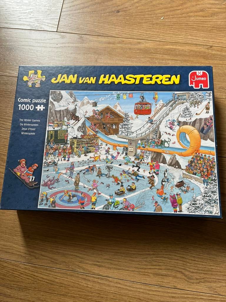 Jan van Haasteren puzzel (de Winterspelen), Ophalen of Verzenden, 500 t/m 1500 stukjes, Zo goed als nieuw