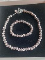 Siebel Ketting en Armband Set - Roze Kristallen, Met kristal, Overige materialen, Ophalen of Verzenden, Zo goed als nieuw