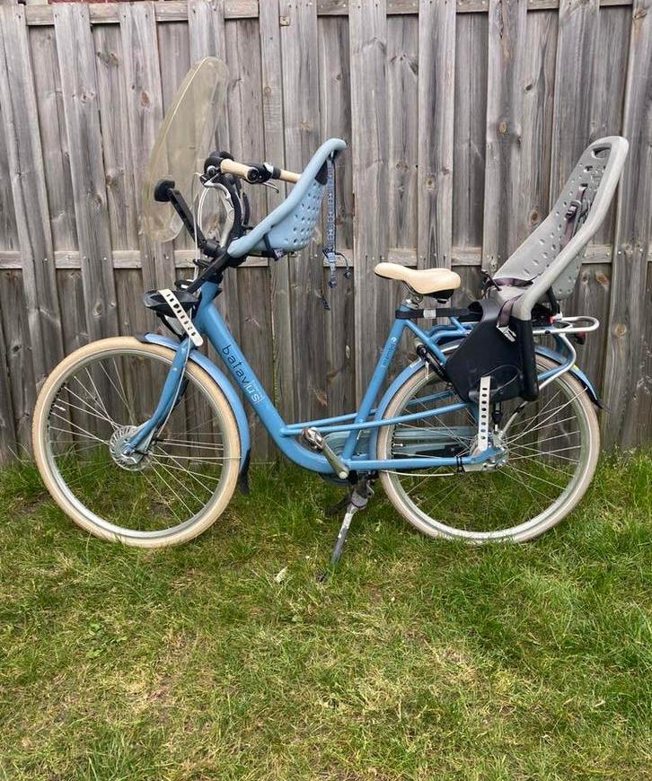 Batavus Mambo blauw moederfiets met zitjes YEPP, Fietsen en Brommers, Ophalen, 2 zitjes, Gebruikt, Versnellingen