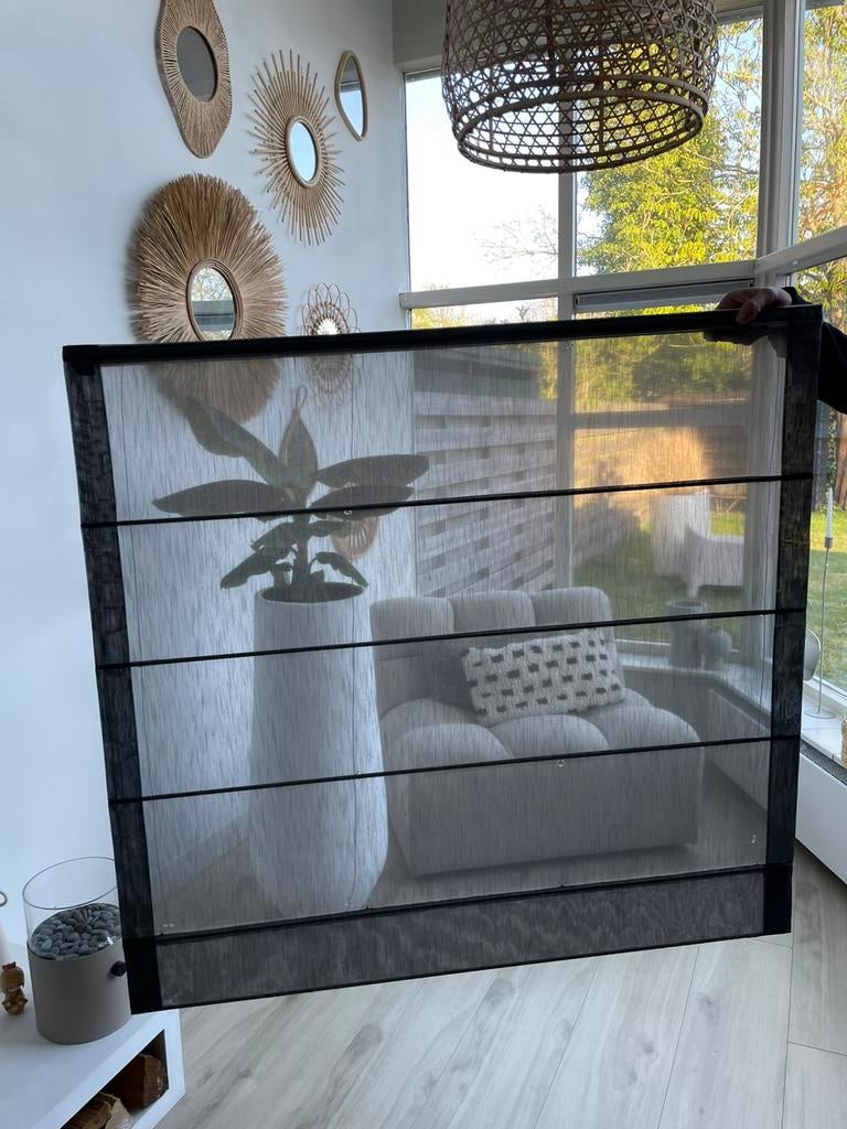 Zonwering (4 stuks) voor binnen - antraciet, transparant, Ophalen, Gebruikt, 100 tot 150 cm, 100 tot 150 cm