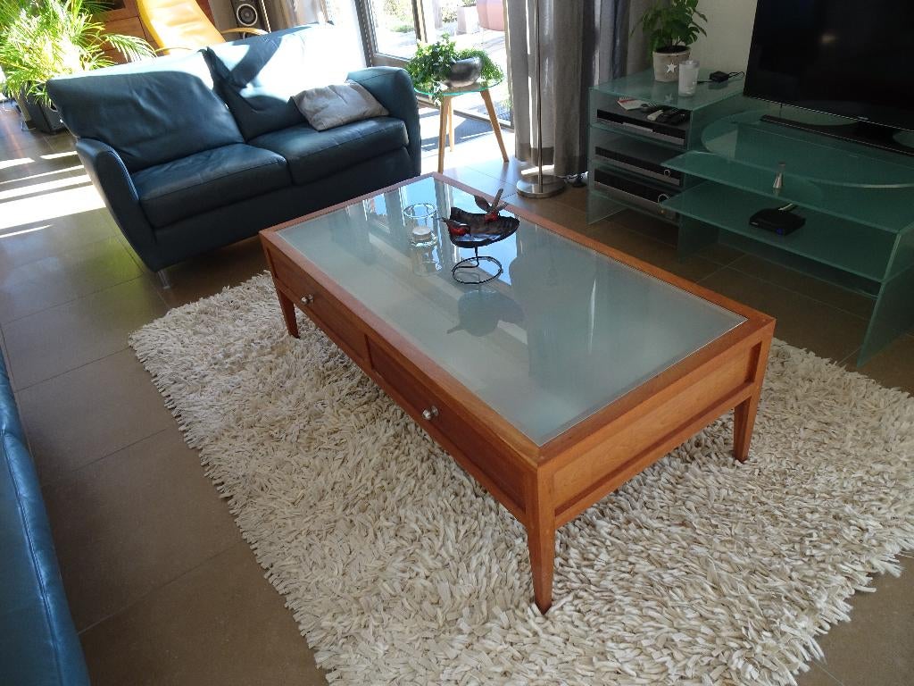 SALONTAFEL, Huis en Inrichting, Tafels | Salontafels, Gebruikt, Minder dan 50 cm, 50 tot 100 cm, 100 tot 150 cm, Rechthoekig, Kersenhout