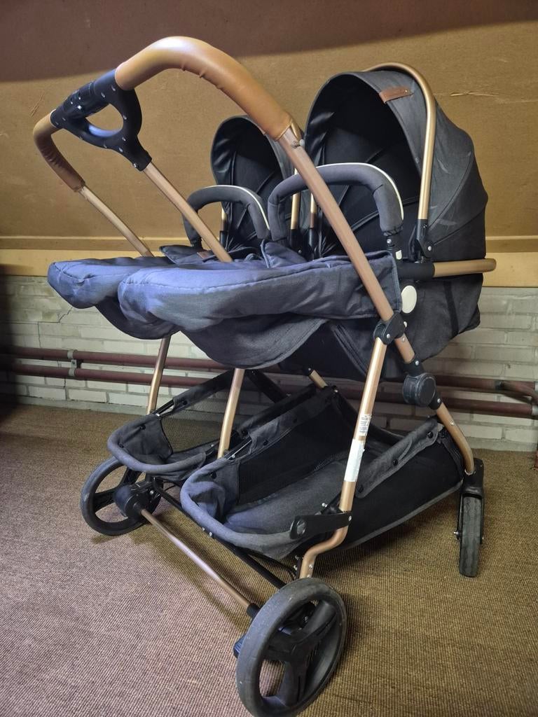Stijlvolle duo kinderwagen (tweeling) – chic & praktisch, Ophalen of Verzenden, Gebruikt, Overige merken
