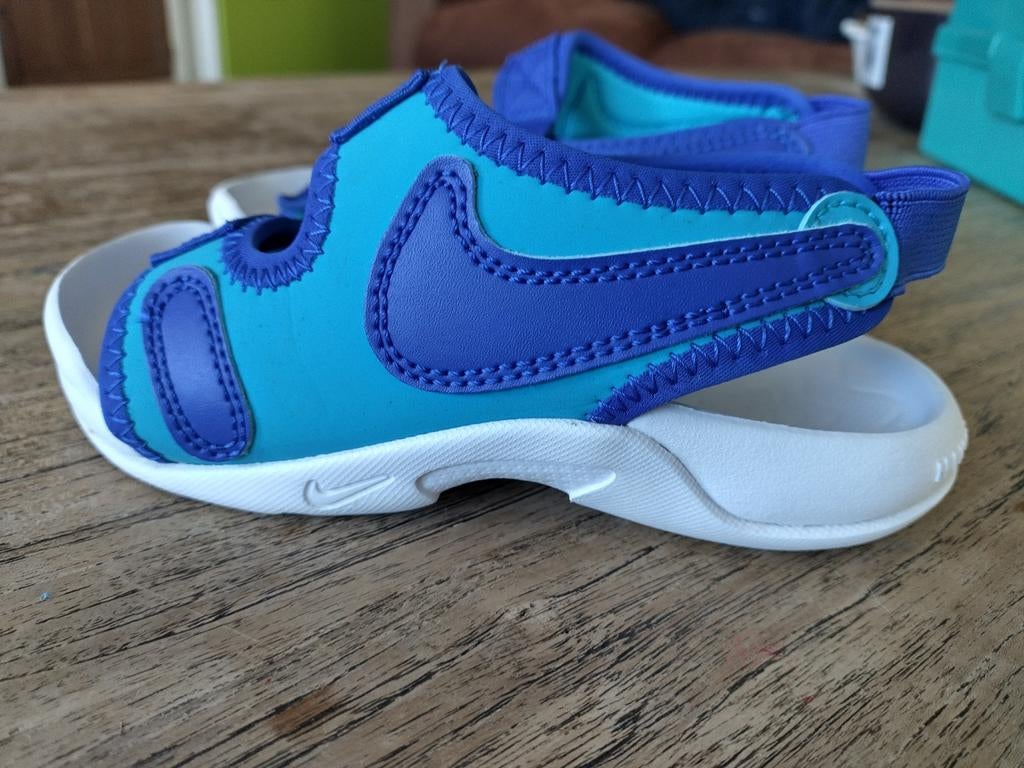 Nike Sunray Adjust 6 Slides 'Blue Lightning White' maat 28, Gebruikt, Schoenen, Ophalen of Verzenden, Nike