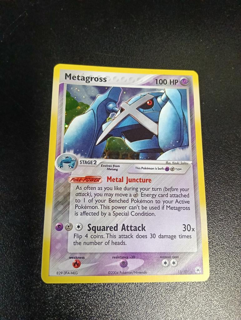 Pokémon Kaart Metagross 100 HP Holo Rare EX Hidden Legends, Ophalen of Verzenden, Zo goed als nieuw, Losse kaart, Foil