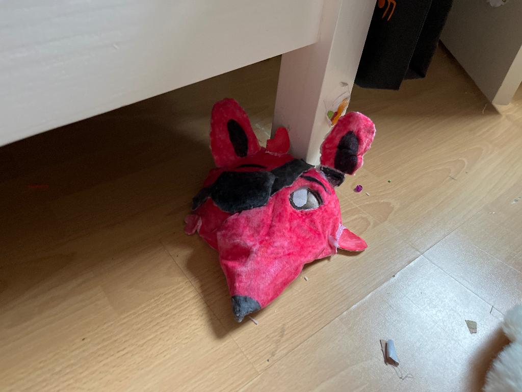 Foxy therian mask! (LEES DEPS), Ophalen of Verzenden, Zo goed als nieuw, Accessoires