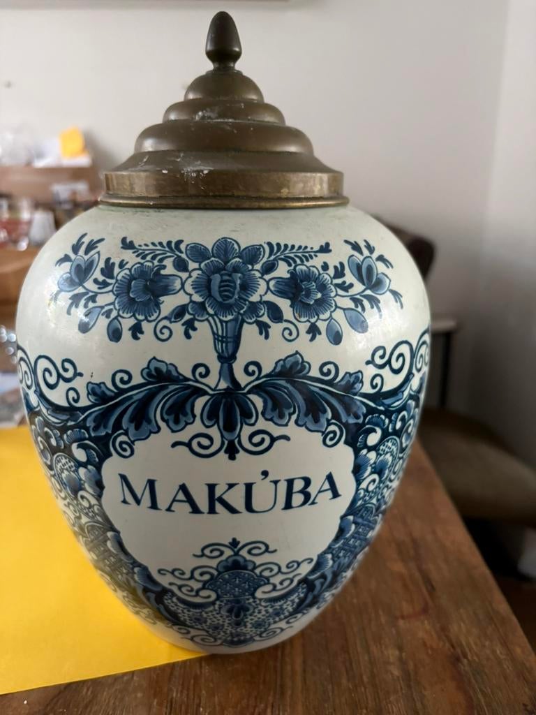 Echte Delftsblauwe Toeback pot, Ophalen of Verzenden