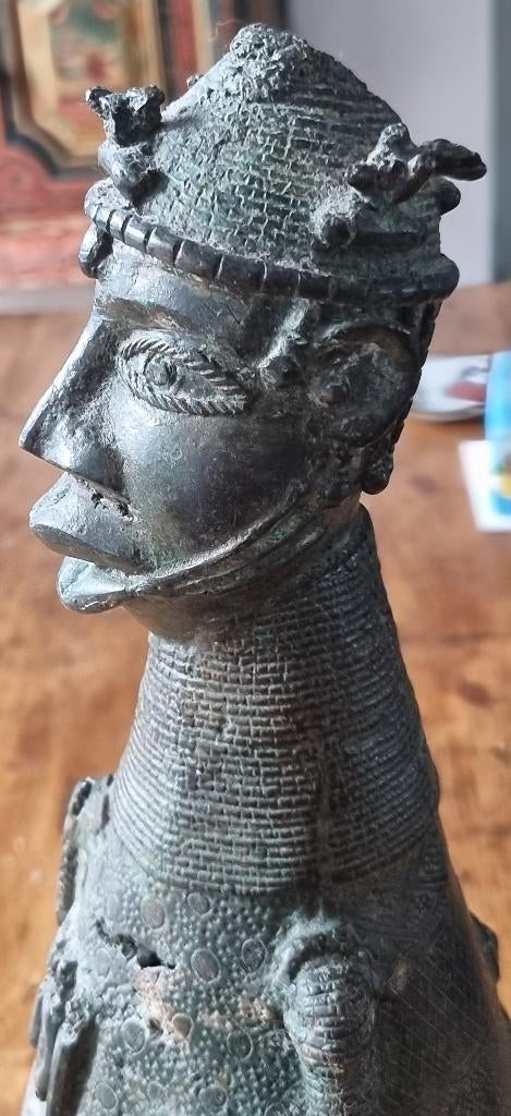 Etnografica, Afrika, Koning, Benin brons, ronde voet, 19thC, Ophalen