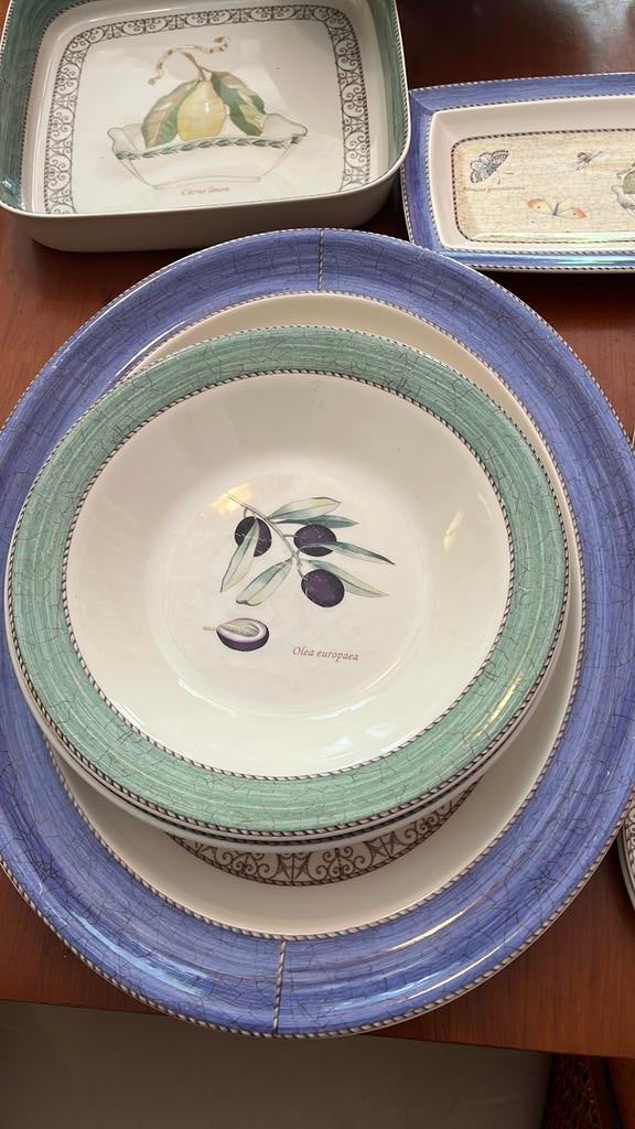 Sarah’s Garden grote pastaborden, Huis en Inrichting, Keuken | Servies, Ophalen, Zo goed als nieuw, Bord(en), Overige stijlen