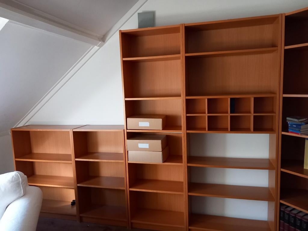IKEA Billy boekenkast met hoek – kleur beuken – zo goed als, Huis en Inrichting, Kasten | Boekenkasten, 200 cm of meer, Zo goed als nieuw