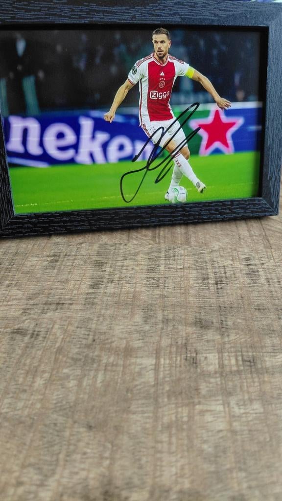Gesigneerde Jordan Henderson Ajax foto, Ophalen of Verzenden, Nieuw, Ajax, Spelerskaart
