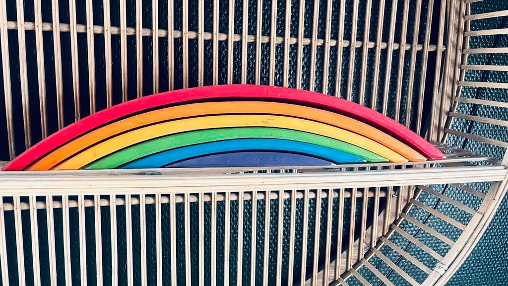 Grimms regenboog - Houten stapelblokken, Ophalen of Verzenden, Gebruikt, Bouwen