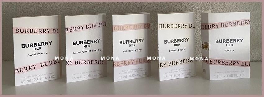 Burberryfor Her set 5 parfum samples proefjes testers, Verzenden, Nieuw