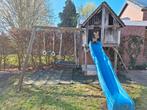 Speelhuisje met glijbaan, schommel en zandbak, Ophalen, Gebruikt, Hout