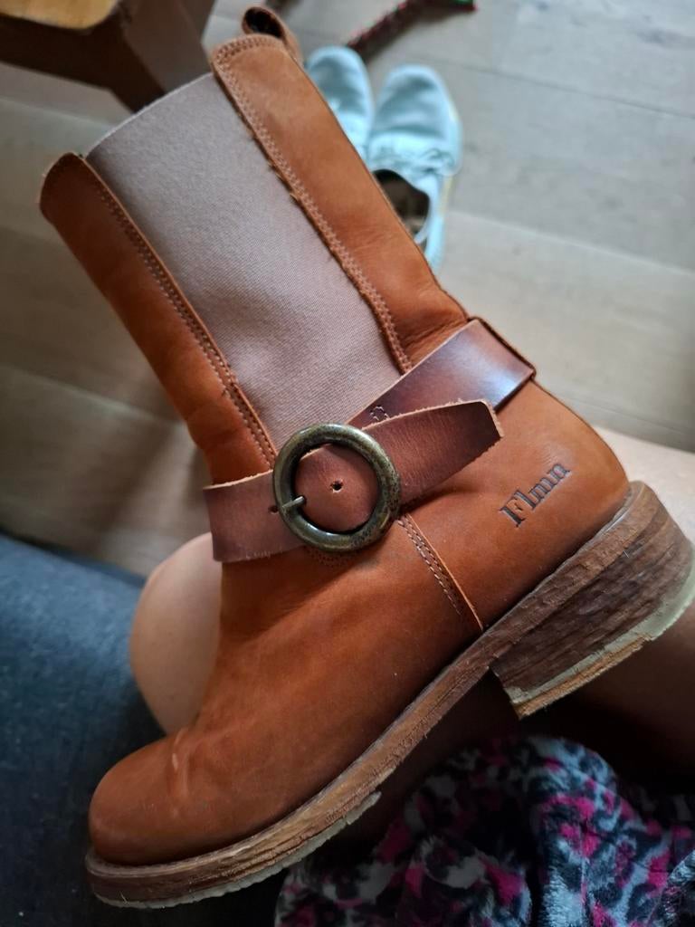 Bruine laarzen Felmini,maat 39, Hoge laarzen, Bruin, Ophalen of Verzenden, Zo goed als nieuw