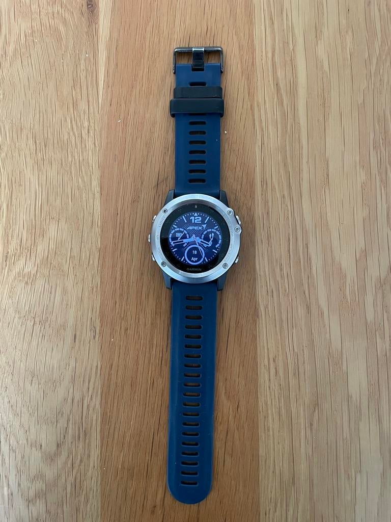 Garmin Fenix 3 sporthorloge - Blauw/Zilver, Blauw, Ophalen of Verzenden, Waterdicht, Android