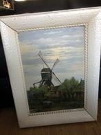 Schilderij van molen op paneel, Ophalen of Verzenden