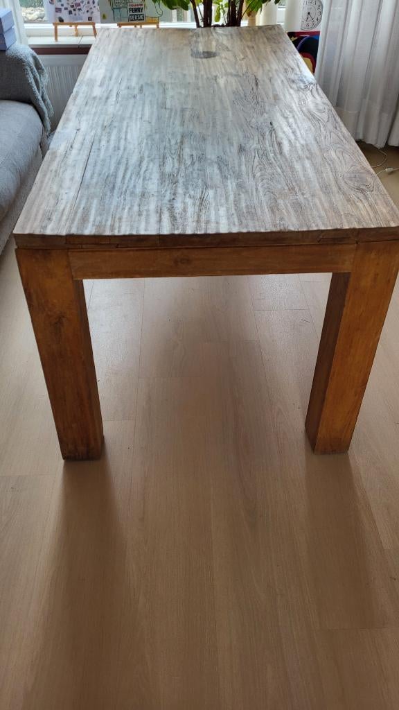 Stevige houten eettafel, Huis en Inrichting, Tafels | Eettafels, Ophalen, Gebruikt, Teakhout, 50 tot 100 cm