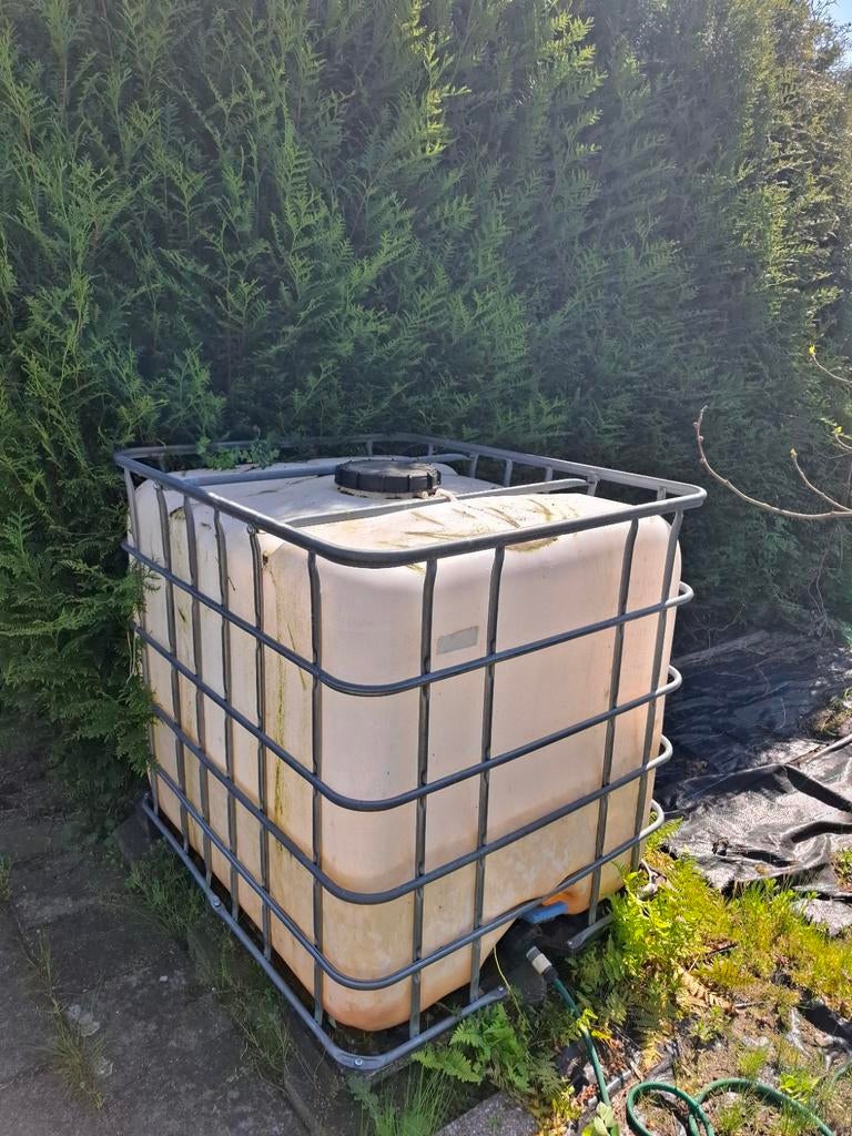 1000 liter vat Ibc container ton wateropslag bijna gratis, Tuin en Terras, Regentonnen, 150 liter of meer, Ophalen, Met kraantje