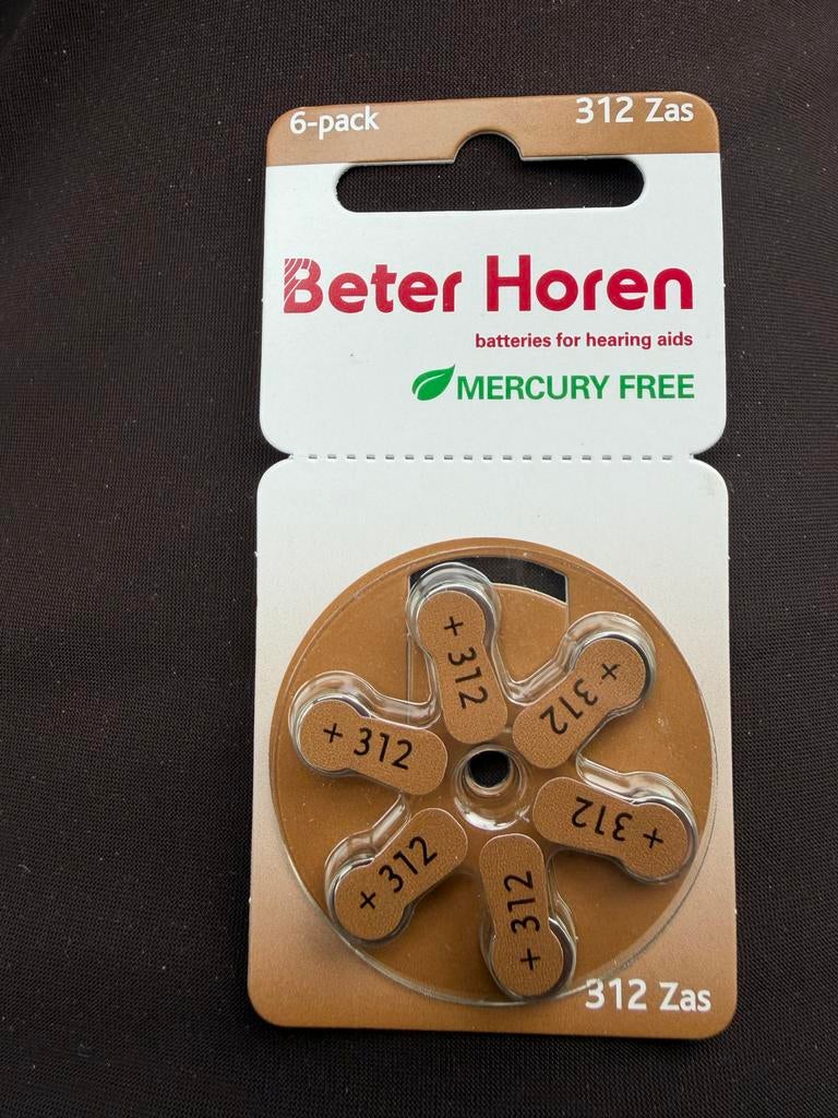 Beter Horen gehoorapparaat batterijen 312 Zas 6-pack, Ophalen of Verzenden, Nieuw