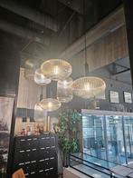 Zwarte hanglamp met grijs/goud glazen kappen, Huis en Inrichting, Lampen | Hanglampen, Ophalen, Minder dan 50 cm