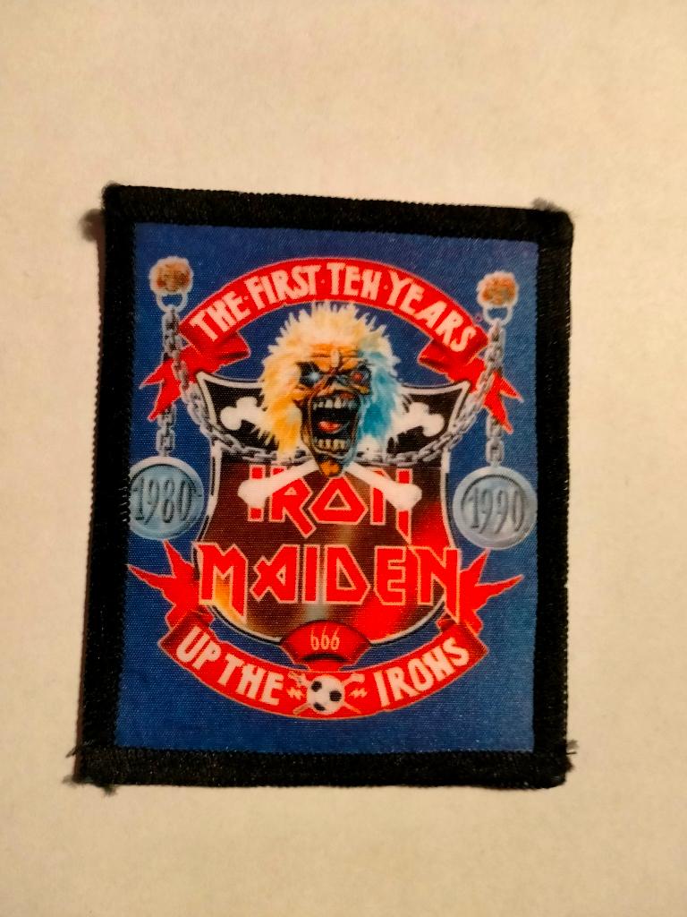 Iron Maiden the first ten years vintage metal muziek patch, Ophalen of Verzenden, Nieuw, Kleding