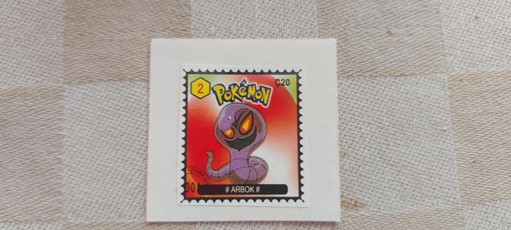 pokemon postzegel gelimiteerd zeldzaam Arbok, Ophalen of Verzenden, Zo goed als nieuw, Overige typen