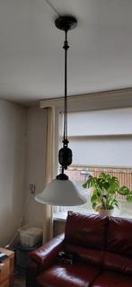Vintage Hanglamp met Glazen Kap, Ophalen, Gebruikt, 50 tot 75 cm, Vintage