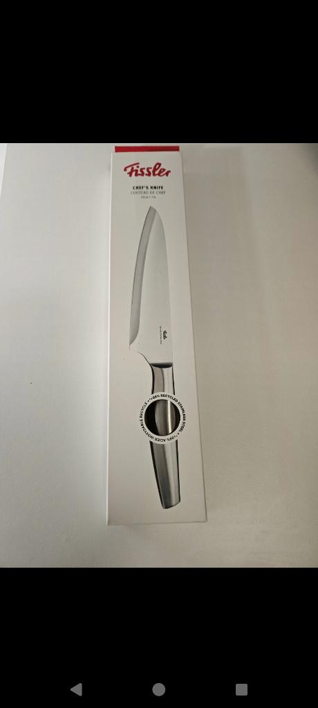 Fissler chefkok mes, Nieuw, Ophalen of Verzenden, Rvs of Chroom, Vaatwasserbestendig