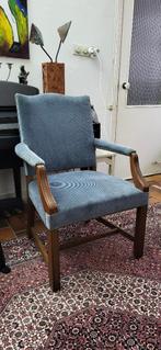 Vintage Engelse George III style Fauteuil Armstoel, Huis en Inrichting, Fauteuils, Ophalen, Gebruikt, Minder dan 75 cm, Stof