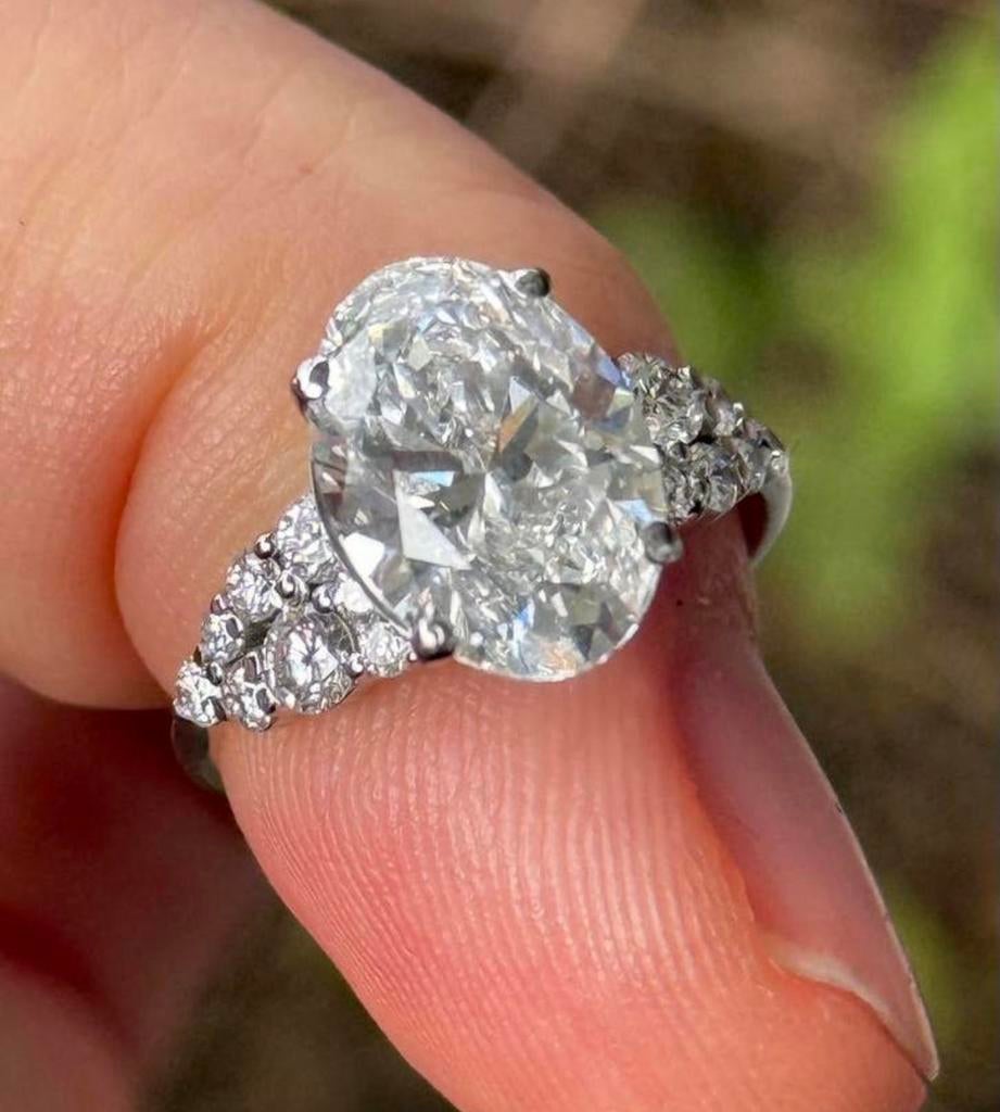 18k gouden ring met VS1 diamant 4.72ct! retailwaarde €8000, Sieraden, Tassen en Uiterlijk, Ringen, Wit, Nieuw, Ophalen of Verzenden