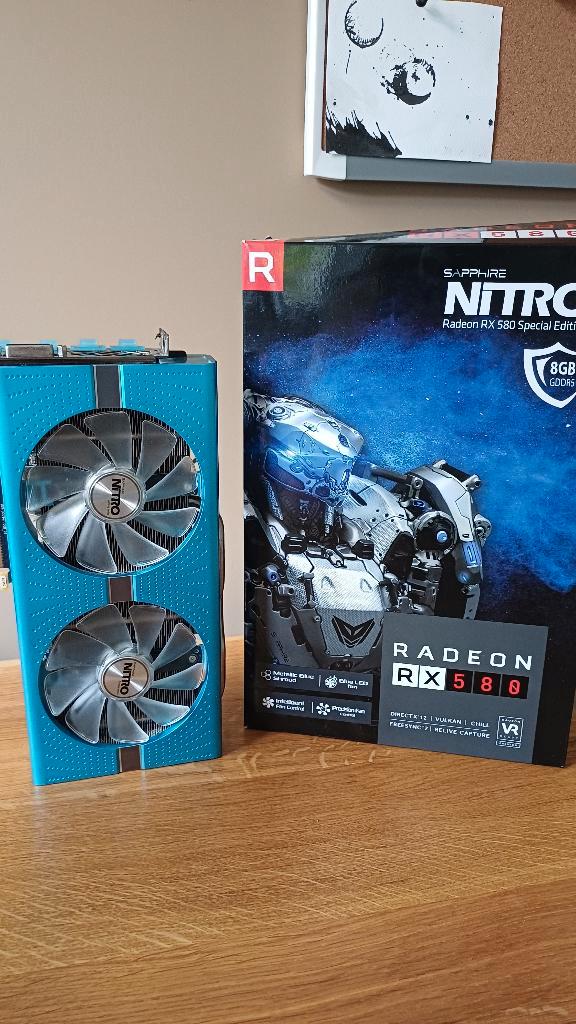 Sapphire NITRO+ Radeon RX 580 8GB - Videokaart, Computers en Software, Videokaarten, Gebruikt, AMD, PCI-Express 3.0, GDDR5, HDMI