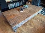 Grote houten salontafel vintage India, Ophalen, Gebruikt, 100 tot 150 cm, Vintage doorleefd