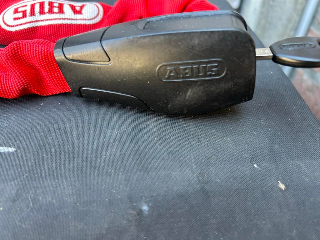 Abus Kettingslot 120 cm - Rood, Ophalen of Verzenden, Zo goed als nieuw, Kettingslot