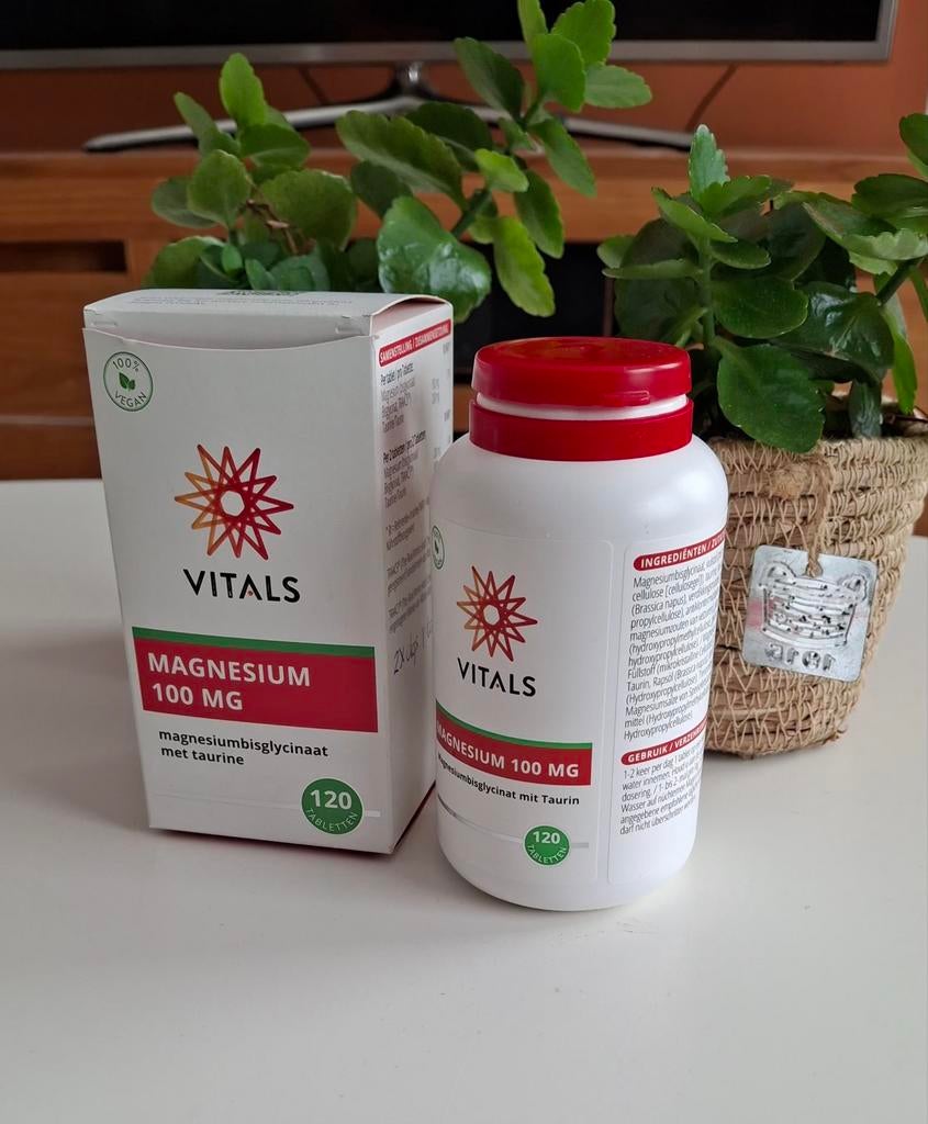 Vitals magnesium bisglycinaat met Taurine, Sport en Fitness, Gezondheidsproducten en Wellness, Ophalen of Verzenden, Zo goed als nieuw