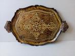 Barok dienblad. Italie/Florance. Geel/goud, Ophalen of Verzenden